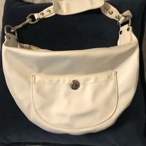Classic silk Coach purse in Ivory